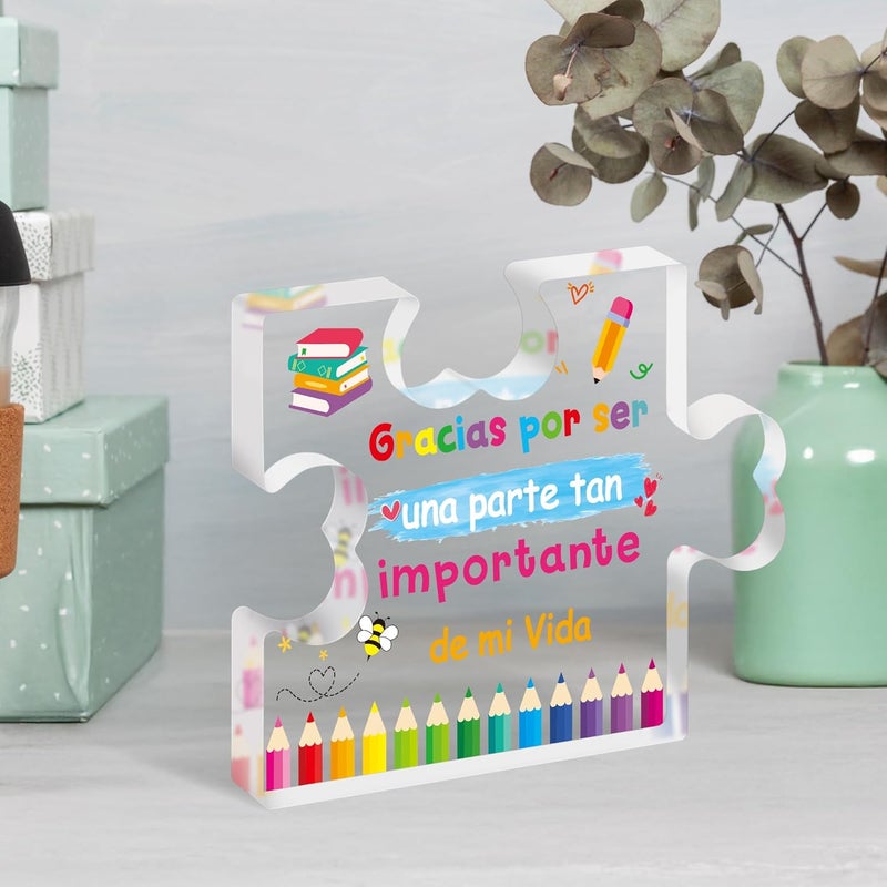 Yopyame Spanish Teacher Appreciation Gifts - Regalos para Maestra Acrylic Gift for Teacher Thank You Gifts for Teacher from Students End of Year Graduation Christmas Birthday Gift for Teachers - Image 4